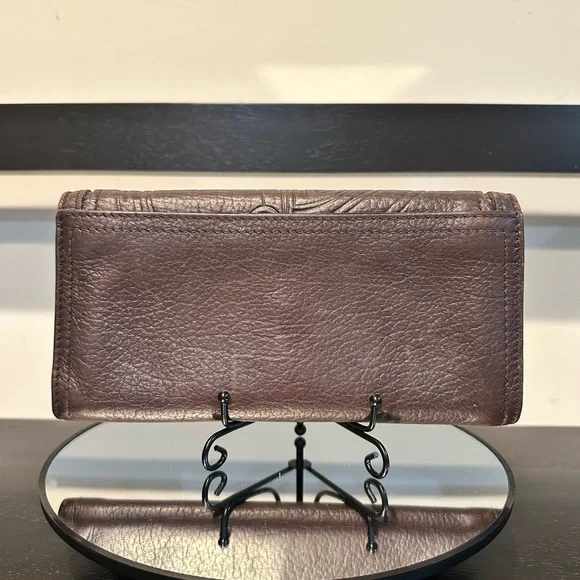 Celine Companion Triumph Vintage Brown Embossed Leather Wallet - Picture 8 of 14